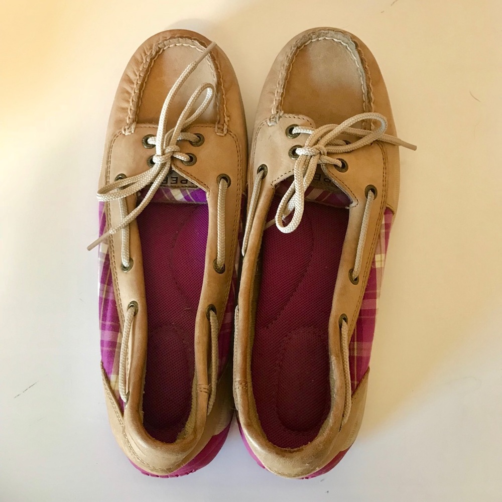 Sperry Top-Slider Leguna Linen/Berry Plaid
